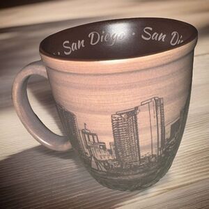 Americaware 16oz San Diego Sketch Art Skyline Coffee Mug‎ Cup Brown New